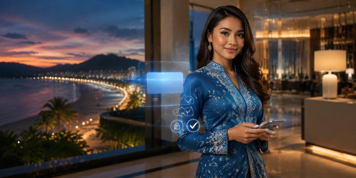 Female VIP user in baju kurung in Penang enjoying exclusive bonuses with guaranteed privacy